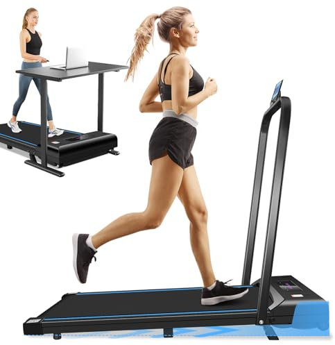 Tapis de Course Inclinable, 3.0HP Tapis de Marche avec Audio Bluetooth, APP Gratuite, Télécommande et LED, Walking Pad Compact pour Le Bureau et la Maison, Vitesse Réglable 1-6 km/h