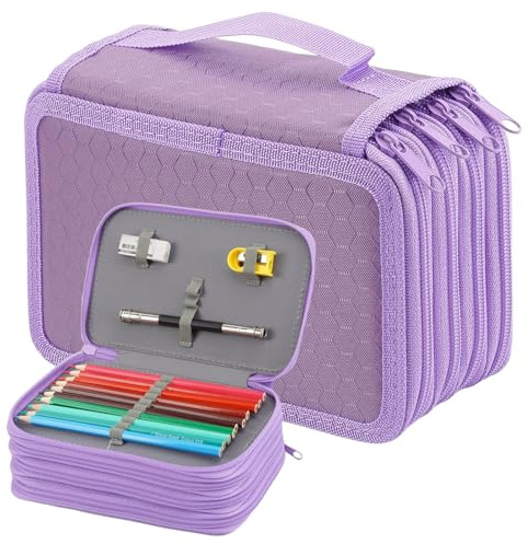 Daelers Astuccio Grande Capacità 72 Scomparti, 4 Strati Porta Matite Tinta Unita, Portapenne Organizzatore per Studenti, Staff Artisti Ufficio