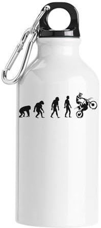 Borraccia turistica con evoluzione umana da corsa, colore bianco