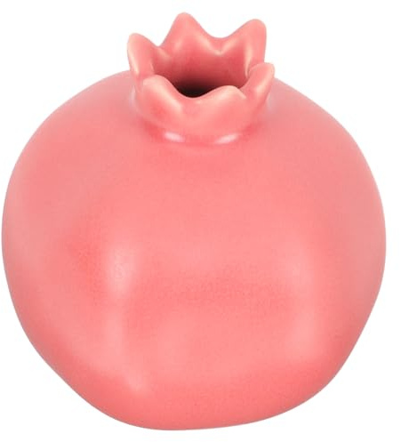 BESPORTBLE Blumentopf Keramik 30cm Rosa Keramik Blumenhalter in Granatapfelform Nordische Tischvase für Wohnzimmer und Trockenblumen