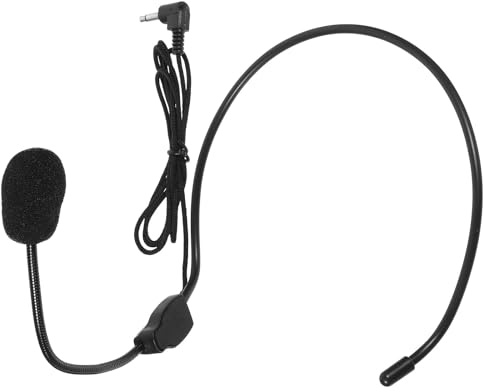MUCKLILY Headset Mikrofon 4 Stück-Pack mit 3,5mm Klinke, Kunststoff Schwarz | Leichtes Kopfmikrofon, für Lehrer und Musiker, Kabelgebundenes, Passend für Verstärker
