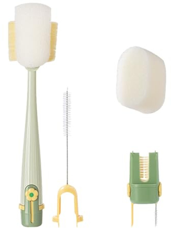 Dish Brushes For Washing Up 5 In 1 Multifunctional Cleaning Brush 2026 Portable Bottle Brush Set Multipurpose Cup Lid Cleaning Water Bottle Cup Lid Cleaner (Green, One Size)