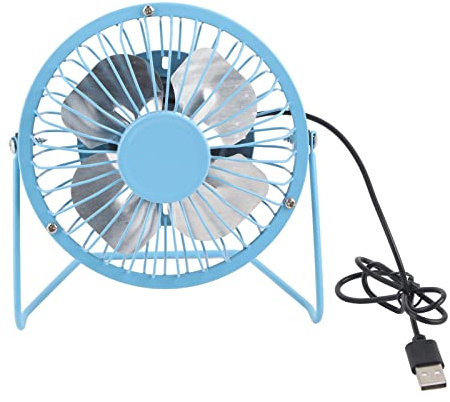 Phefop Mini Ventilateur Portable, Ventilateur de Bureau USB Ultra Silencieux, de Bureau Rotatif à 360 Degrés pour, Maison, Utilisation en Intérieur et à L'école (BLUE)