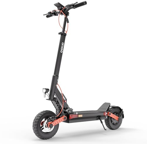Qekud Elektroroller mit ABE Straßenzulassung, 48V 26Ah Akku, 500W E Scooter Klappbar für Erwachsene, 10 Zoll Luftreifen, Reichweite Bis 100 km