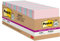 Post-it Super Sticky Recycelte Notizen, 7,6 x 7,6 cm, 24 Blöcke, 2 x die Haftkraft, Wanderlust Kollektion, Pastellfarben, 30% recyceltes Papier (654-24NH-CP)