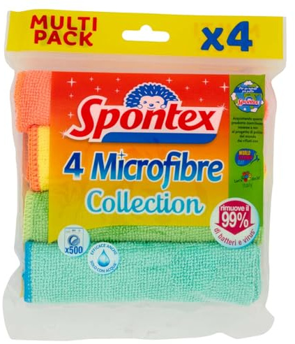 Spontex Mikrofasertuch 4 STK Rosa, Azzurro, Verde, Giallo
