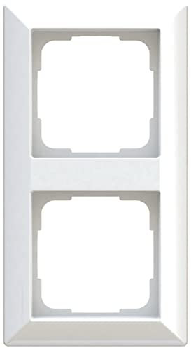 OPUS Abdeckrahmen 2-fach INFORM | Polarweiß | Für 2 Einsätze 55 x 55 mm | Designrahmen aus bruchsicherem Polycarbonat | PVC-frei | Waagerecht & senkrecht montierbar