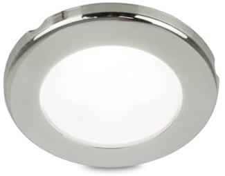 Hella Marine EuroLED 75 3 Round Screw Mount Down Light - White LED - Stainless Steel Rim - 12V