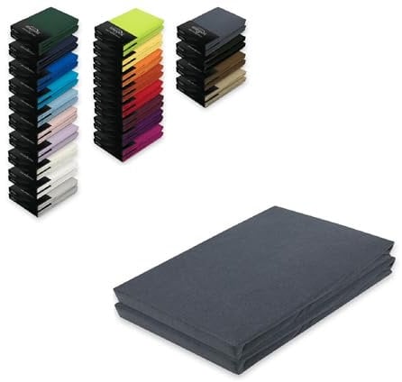 EXKLUSIV HEIMTEXTIL Jersey Spannbettlaken Doppelpack 200 x 220 cm Anthrazit