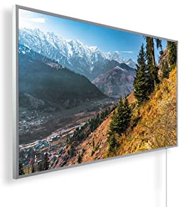 Infrarotheizung mit Bild – Bildmotive – TÜV SÜD - 1000 Watt Bildheizung + Thermostat - Weißer Rahmen (22. Ausblick Zealand)