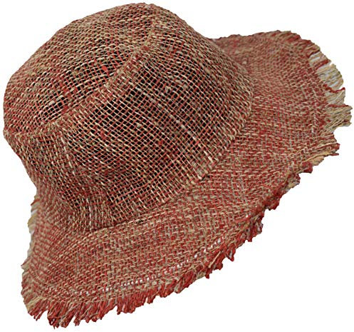 Gheri Mens 100% Hemp Natural Straw Summer Hat Beach Boater Panama Wide Brim Summer Holiday D