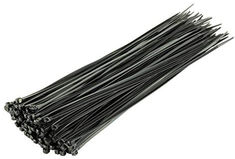 GTSE 11” Black Zip Ties, 100 Pack, 40lb Strength, UV Resistant Long Nylon Cable Ties, Self-Locking 11 Inch Tie Wraps