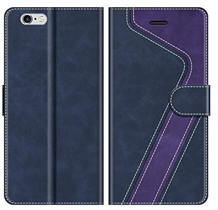 MOBESV Phone Cover For iPhone 6S / iPhone 6, Flip Wallet Case, Dark Blue/Violet