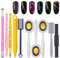 Nail Art Werkzeug Magnetstift, 10 Stück Nagel Magnet Stick Tool Set, Nagel Magnet Stift und Starker Magnet Stock Punktierungsstifte für DIY 3D Magnetisches Katzenauge UV Gel Polnisch Nagel Kunst