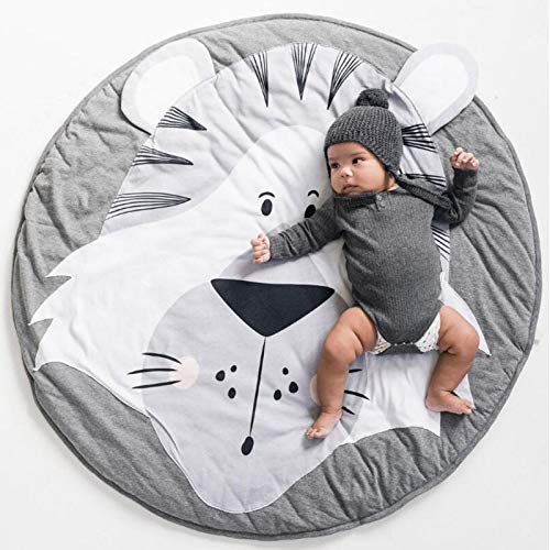 KIKOM Krabbeldecke Cartoon Tier Spielmatte für Baby - Weiche Baumwolle Schlafteppich für Kinder 90CM (Tiger)