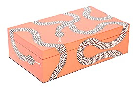 Jonathan Adler Eden Lack-Dekobox, mittelgroß, Orange