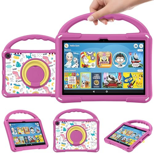 Funda para todas las tabletas HD 10 de 11ª generación 2021 (último modelo), a prueba de golpes, ligera, a prueba de niños, con función atril para tablet HD 10 y 10 Plus de 10.1 pulgadas