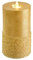 Klocke Dekorationsbedarf Edle LED Kerze mit rustikaler Oberfläche - Timer - Echtwachs - Realistisch Flackernd (Gold, Höhe: 13,5cm - Ø 8cm)