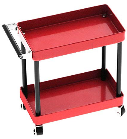 Organizadores De Herramientas, Carro De Herramientas De Metal Duradero Rendimiento Confiable Y Práctico Duradero con Ruedas para Taller De Garaje para Accesorios RC(Rojo)