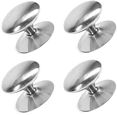 TERF® 35mm Traditional Polished Chrome Cabinet Door Knobs 35mm Chest Drawer Cupboard Kitchen Wardrobe Door Pull Handle Knobs with Fixing Screw for Home Office and Multi Use - Pack of 4