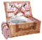 Weiden-Picknickkorb-Set für 2 Personen mit wasserdichter Picknickdecke und großem isoliertem Kühlfach, Weiden-Picknickkorb mit Besteck-Service-Kits für Camping, Hochzeit (Rot)