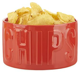 balvi Snackschale Chips Farbe Rot Die originelle und stilvolle Schale Fassungsvermögen 1 l Keramik 8,