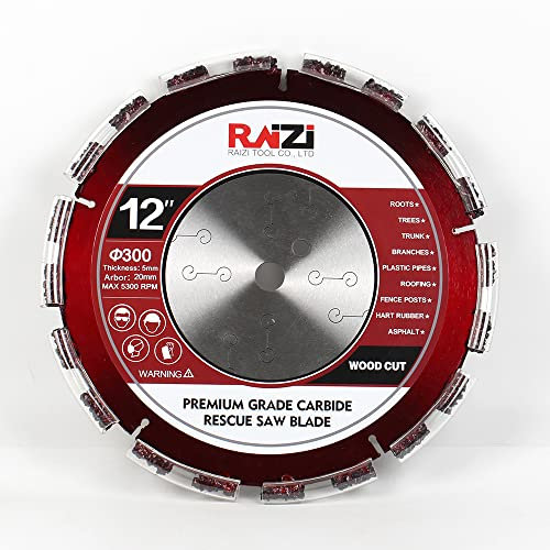 Raizi 300mm Profi Hartmetall Gehärtete Trennscheibe WoodCut für Wurzeln Plastikrohre Dachbahnen Zaunpfahle Hartgummi Asphalt