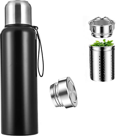 Bouteille isotherme en acier inoxydable, Grande Capacité Café Tasse Bouteille Thermo Sport Reutilisable Randonnee, Velo, Voyage, École, Bureau