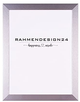 Rahmendesign24 Bilderrahmen Milano 60x90 Silber (hochglanz) Fotorahmen, Wechselrahmen, Posterrahmen, Puzzlerahmen