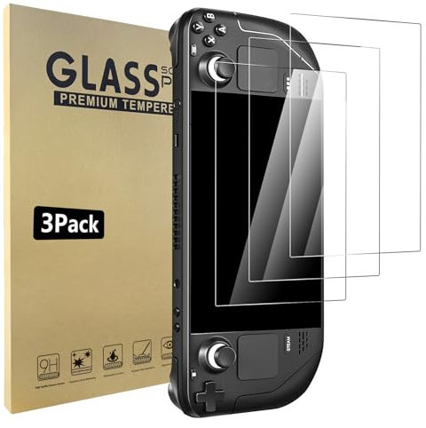 Bigqin [3 Piezas Pantalla de Protector Compatible Con Steam Deck 7, 2.5D Bubble Free/HD/Anti-Huella Cristal Templado Compatible con Steam Deck 7 Pulgadas