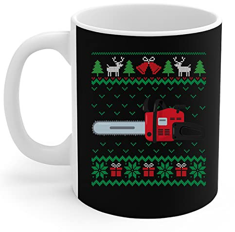 456 Drinking Cups Chainsaw Xmas Arborist Lumberjack Logger Gift Personalised Ceramic Cup Coloured Mugs for Women Men Office 330Ml