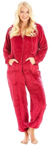 Camille Super Soft Zip-Up Hooded Women's Onesie | Thick Luxury Fleece Full-Length Women's All In One Lounge Suit, Long Sleeves, Cosy Hood, Pockets, Lightweight, Cosy Luxury