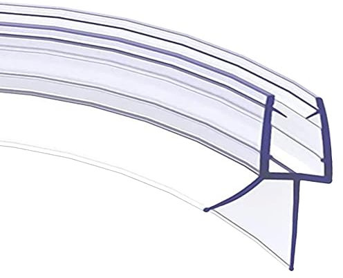 Pre Curved Shower Screen Seal Strip for 4-6mm Curved Glass that Covers up to 20mm Gap, Pre Curved Shower Door Seal Strip Transparent Shower Seal Replacement with Adjustable Length of 90 cm