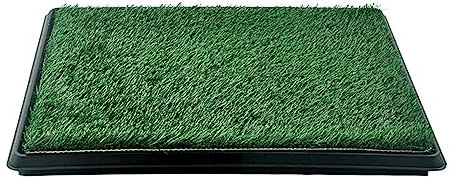 GIBZ Kunstrasen Hundeklo mit Tablett Waschbar Welpen Trainings Pee Pods 3 Lagig Hundetoilette für Indoor Outdoor, 51×64×4cm