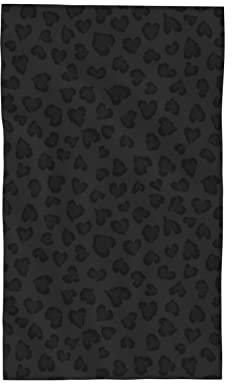SJOAOAA Schwarze Farbe Leopardenmuster Sauberes Handtuch Polyester-Baumwoll-Mischung Hautfreundlich Weich Super Saugfähig 27.5x16 Zoll