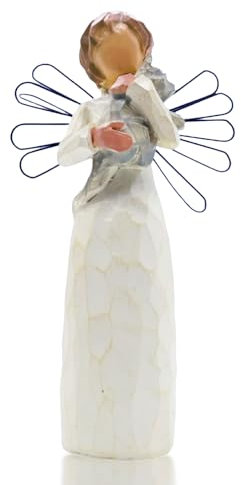 Molyorch Figura Angelo Della Speranza, Scultura Forma Angelo Dipinta, Angelo di Comfort Resina, Angelo in Piedi Resina, per Desktop Dell'ufficio, Decorazione Moderna, Delle Stanze
