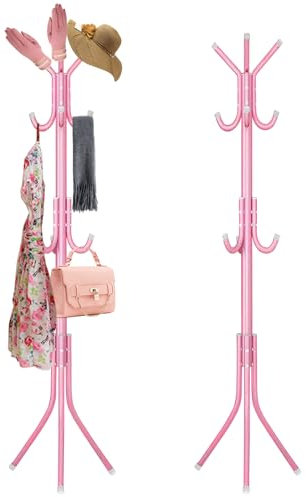 Swpeet 1 Pack 68'' Garderobe, freistehender Hut Rack, Kleidung Rack, Metall Coat Tree Stand Kit Enthält 11 Haken 2 Tube 22 Rohrhülse 22 Schraube 22 Dichtung 1 Rohrstecker 1 Hexenschlüssel für Jacke
