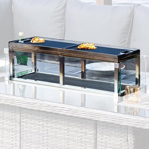 Griddle Set for Fire Pit Table - Compatible with Premium Series 9 Seater Garden Furniture Set- Frame + Griddle Plates Only