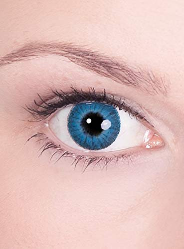 Kontaktlinsen Jahreslinsen Blaue Iris - Motivlinse mit Sehstärke (1 Stück) - Dioptrien: -3,5 - ideal für Halloween, Karneval & Motto-Party