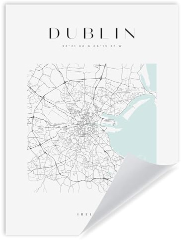 GP TONER Bilder Dublin Poster Geometrische Stil Wanddekoration Moderne Wandkunst Poster Design 30x40 cm ohne Rahmen
