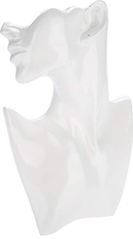 Hochwertige Harz-Seitenpuppe Schmuck-Display-Mannequin für Juwelen & Accessoires mit Halsketten-Display Ohrringhalterung Weiß