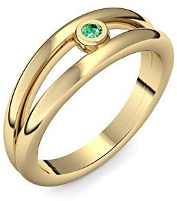Goldring Smaragd 585 + inkl. Luxusetui + Smaragd Ring Gold Smaragdring Gold (Gelbgold 585) - Glamourise Amoonic Schmuck Größe 50 (15.9) AM141 GG585SMFA50