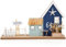 Logbuch-Verlag Strandhaus Haus maritim Küste Hafen aus Holz Meer Strand Deko blau weiß Badezimmerdeko 30 x 15 cm