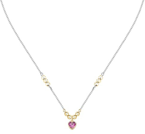 Morellato Collana Donna in Acciaio con Cuore, Regalo Amica, Collezione TALISMANI Emily in Paris