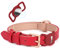 WHIPPY AirTag Hundehalsband Leder Verstellbares AirTag Halsband Leder mit Gepolstert und Metall Schnalle Klassisches Weiches Air Tag Hundehalsband für Welpe Kleine Mittel Große Hunde Rotes,S