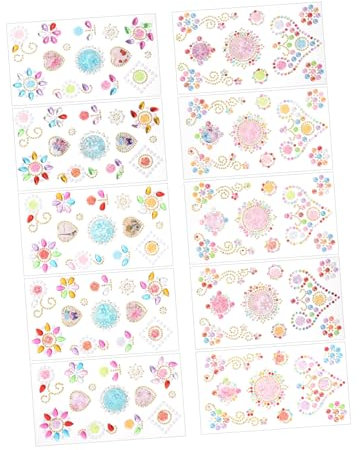 VILLFUL 10stücke Selbstklebende Schmuckaufkleber Glitzersteinen Für -handwerksprojekte Dekoration Von Handyhüllen Alben Und