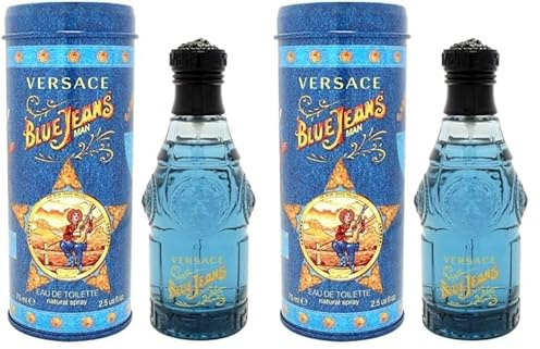 Versace Blue Jeans Eau De Toilette for Men, 75ml (Pack of 2)