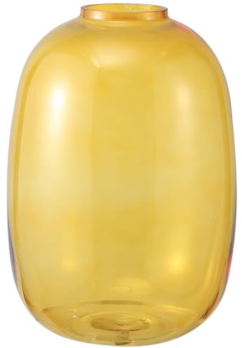 KAYLETIN Bernsteinvase, große Glasvase für Blumen, hohe Glasvasen für Blumenstrauß, große Blumenvasen für Wohnzimmer, Esszimmer, Schlafzimmer, Regal, Hochzeit, Büro, Couchtisch, 25 cm