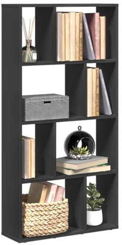 Juroupi Bücherregal Regal Wohnzimmer Regale BüCherschrank Book Shelves Buchregal Schwarz 60x20x120 cm Holzwerkstoff