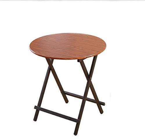 Runder Gartentisch aus Holz, klein, Klapptisch für Außenbereich, Terrasse, Hellbraun, 80 x 74 cm